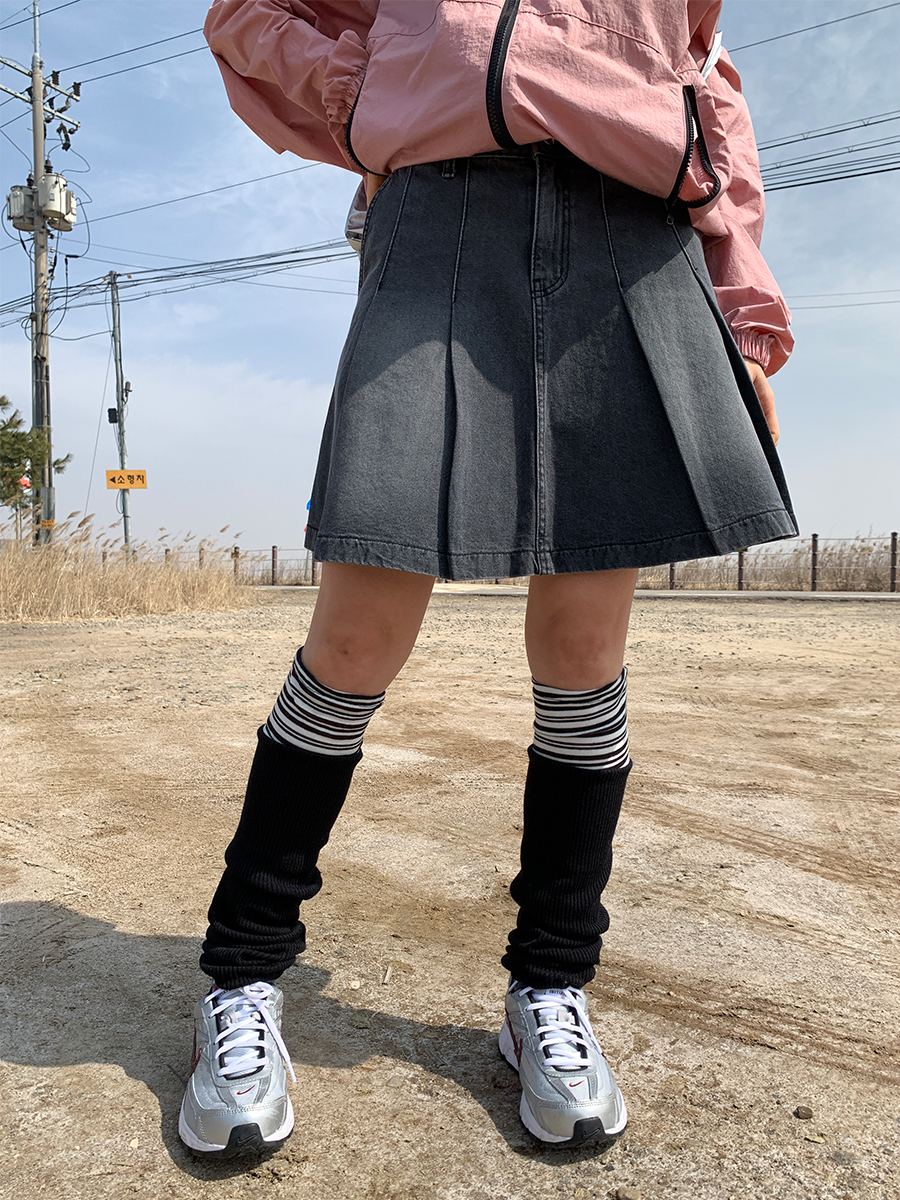 [BEST] Hands denim skirt (2color)