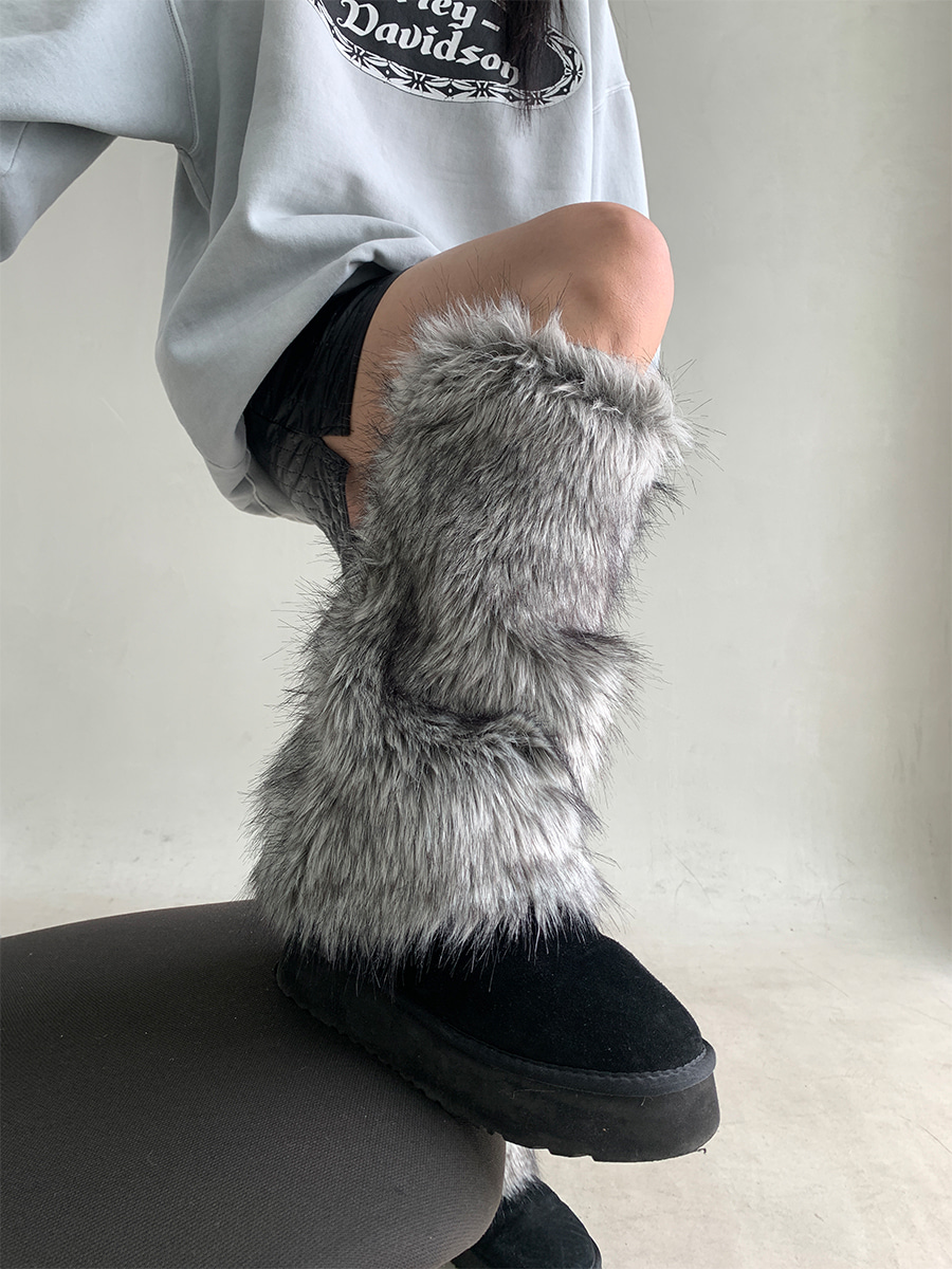 Fur leg warmer (2color) *국내생산